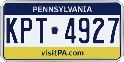 PA license plate KPT4927