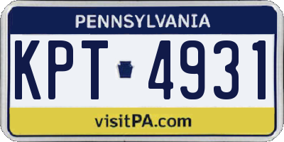 PA license plate KPT4931