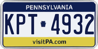 PA license plate KPT4932