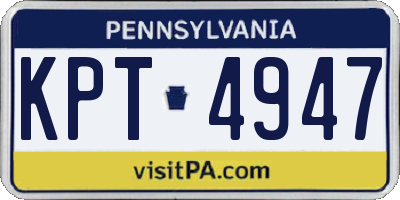 PA license plate KPT4947