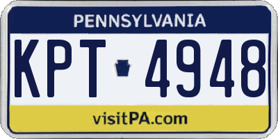 PA license plate KPT4948