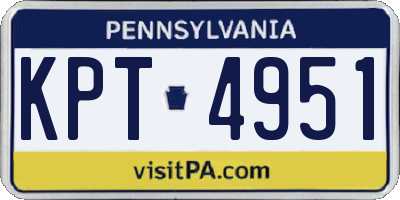 PA license plate KPT4951