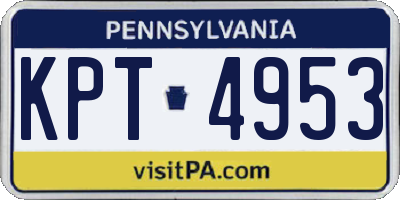 PA license plate KPT4953