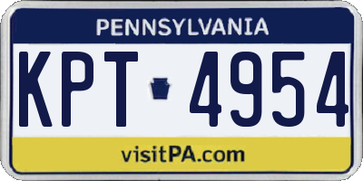 PA license plate KPT4954