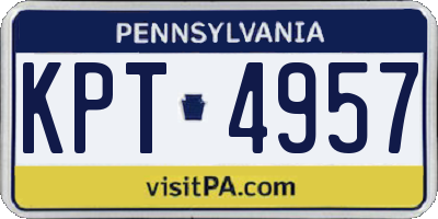 PA license plate KPT4957