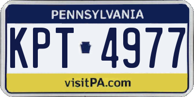 PA license plate KPT4977