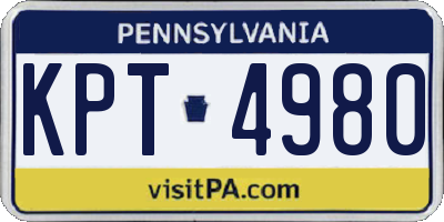 PA license plate KPT4980