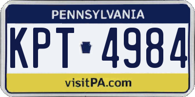 PA license plate KPT4984