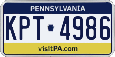 PA license plate KPT4986