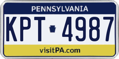 PA license plate KPT4987