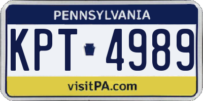 PA license plate KPT4989