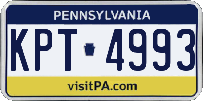 PA license plate KPT4993