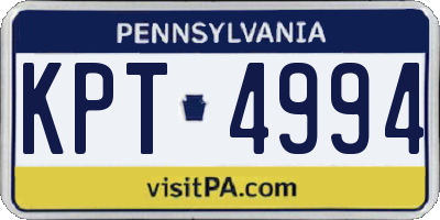 PA license plate KPT4994