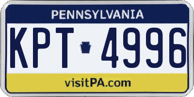 PA license plate KPT4996