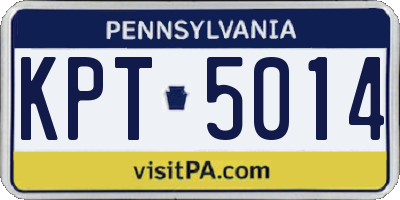 PA license plate KPT5014