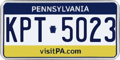 PA license plate KPT5023