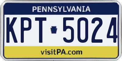 PA license plate KPT5024