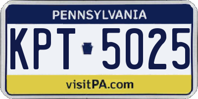 PA license plate KPT5025