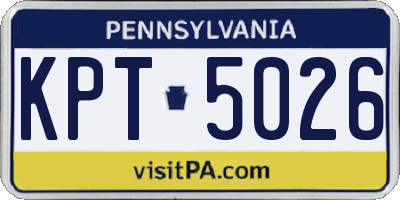 PA license plate KPT5026
