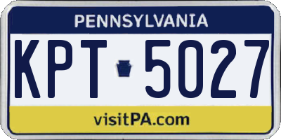 PA license plate KPT5027