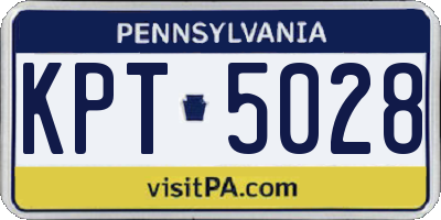 PA license plate KPT5028