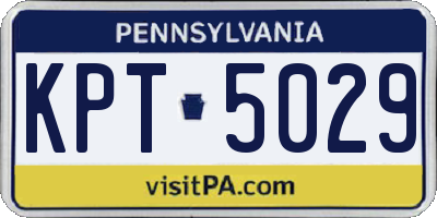 PA license plate KPT5029