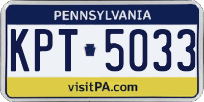 PA license plate KPT5033