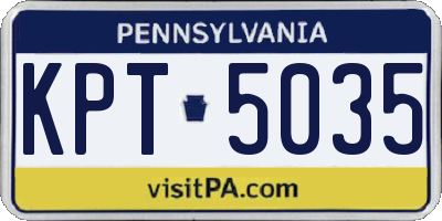 PA license plate KPT5035
