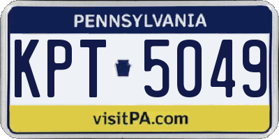 PA license plate KPT5049