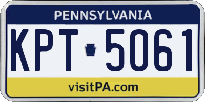 PA license plate KPT5061