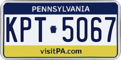PA license plate KPT5067