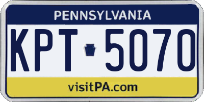 PA license plate KPT5070