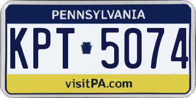 PA license plate KPT5074