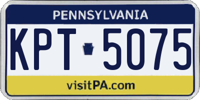 PA license plate KPT5075