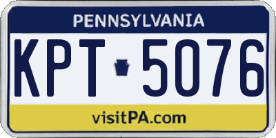 PA license plate KPT5076