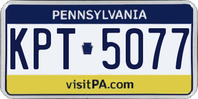 PA license plate KPT5077