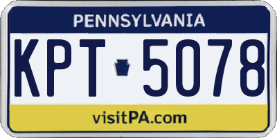 PA license plate KPT5078