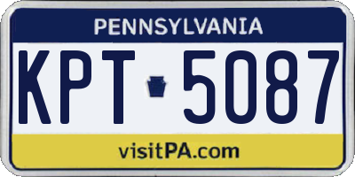 PA license plate KPT5087
