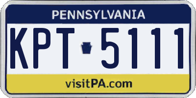 PA license plate KPT5111