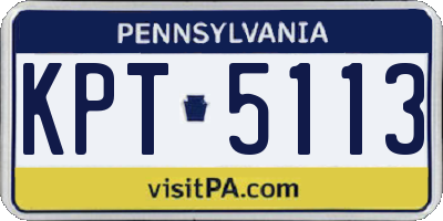 PA license plate KPT5113