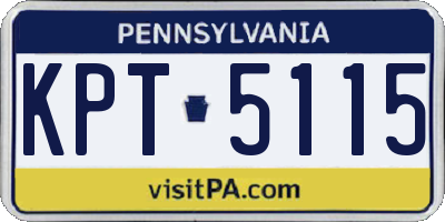 PA license plate KPT5115