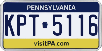 PA license plate KPT5116