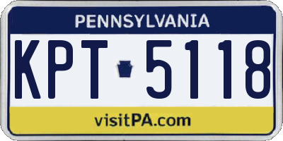 PA license plate KPT5118