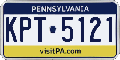 PA license plate KPT5121