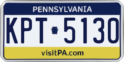 PA license plate KPT5130