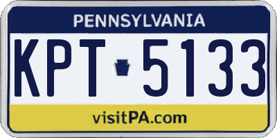 PA license plate KPT5133