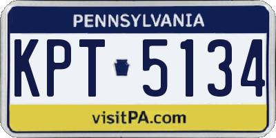 PA license plate KPT5134