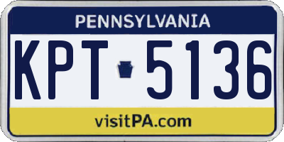 PA license plate KPT5136