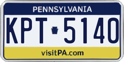 PA license plate KPT5140