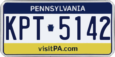 PA license plate KPT5142